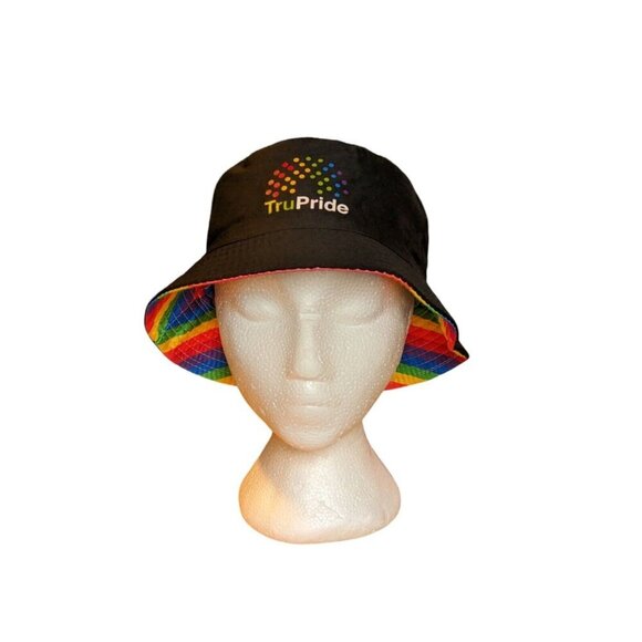 TruPride Reversible Bucket Hat Cap Rainbow Pride Unisex One Size Color Cotton - Picture 3 of 10